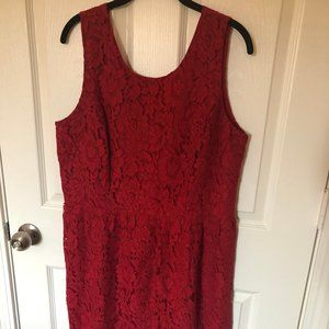 LOFT Red Lace Dress